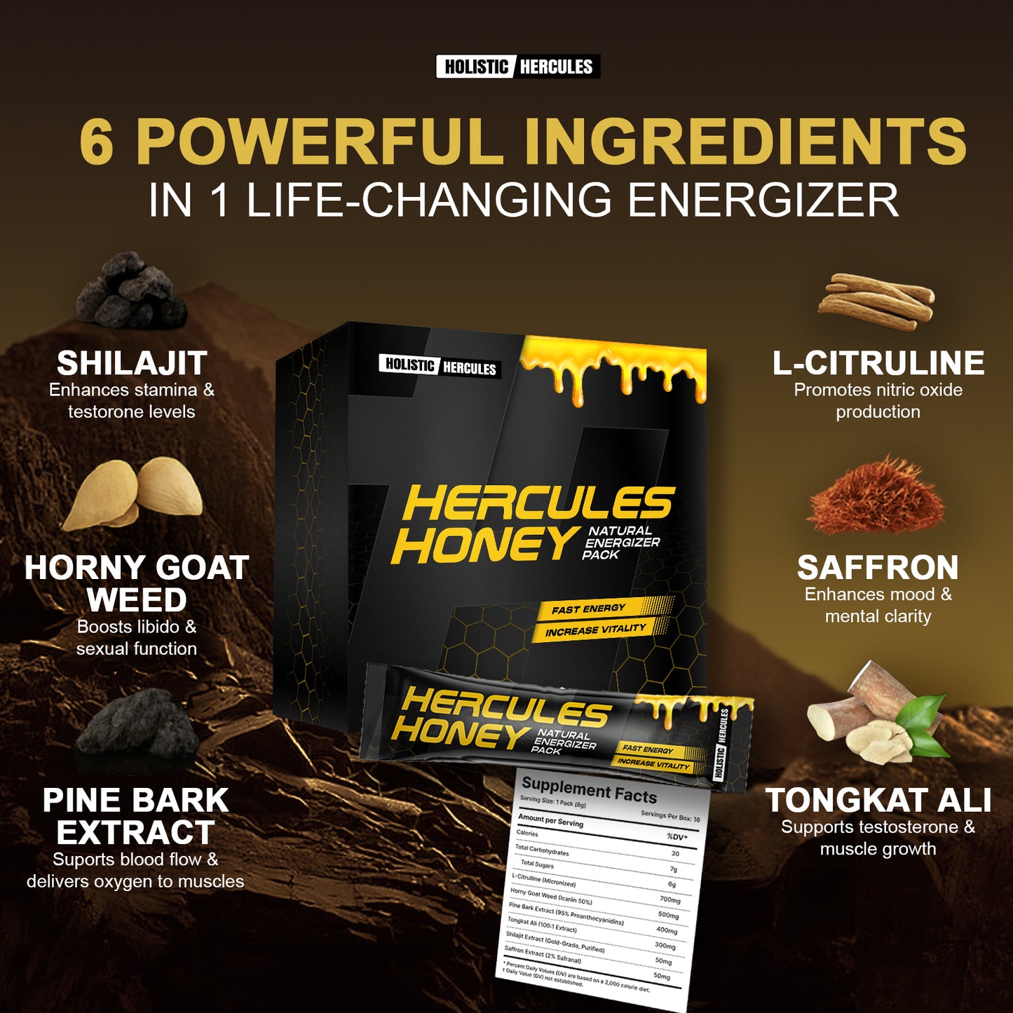 Hercules Honey Sticks (Full Box 16 Units)