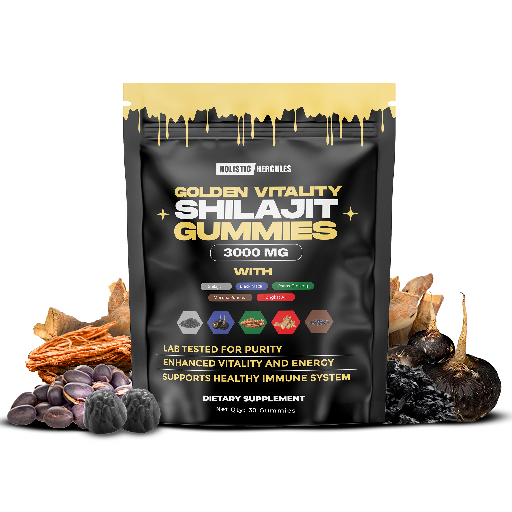 Golden Vitality Shilajit Gummies (SALE)