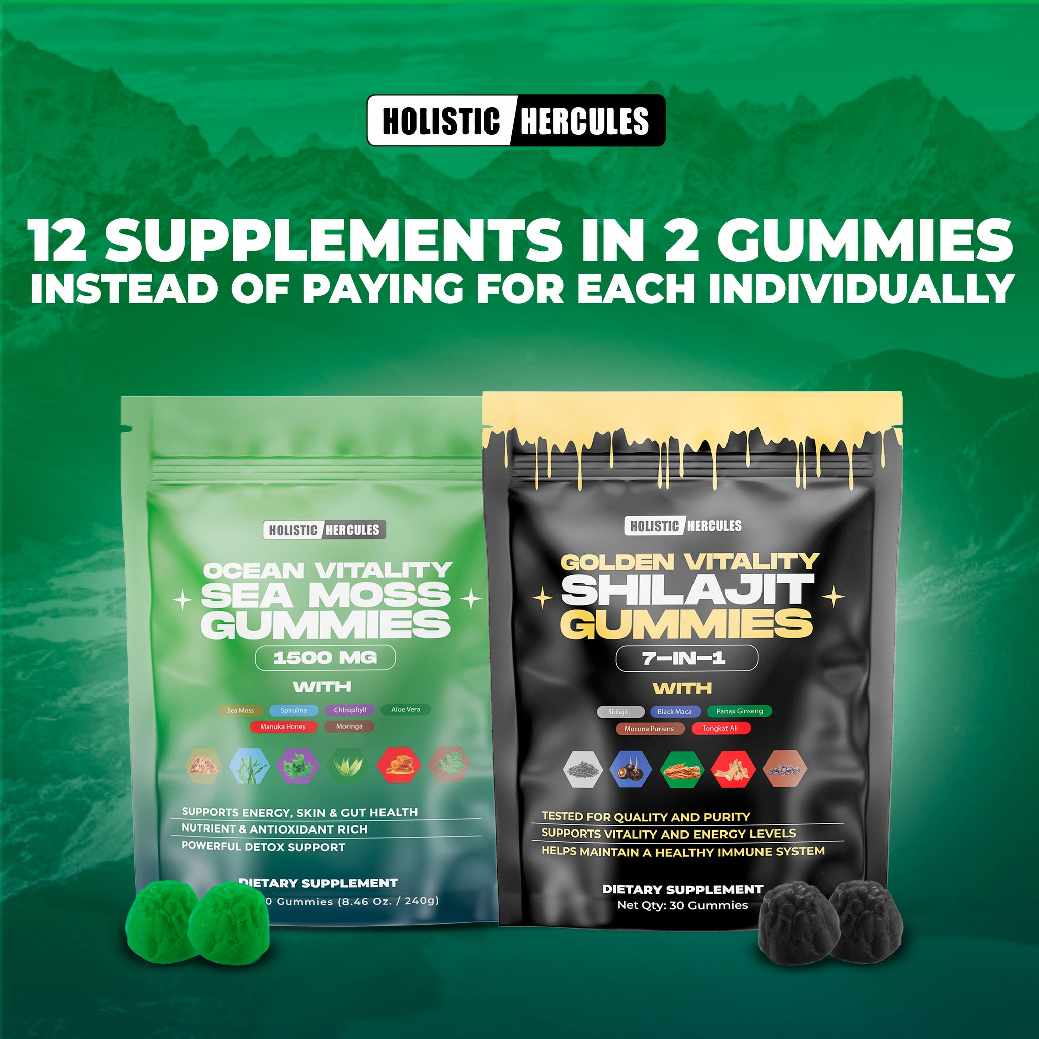 Hercules Shilajit & Sea Moss Gummies Bundle (90 Day Subscription)