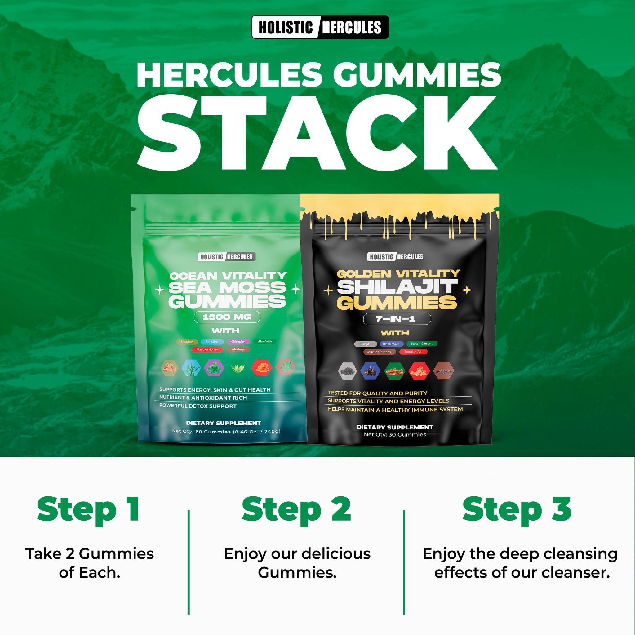 Hercules Shilajit & Sea Moss Gummies Bundle (90 Day Subscription)
