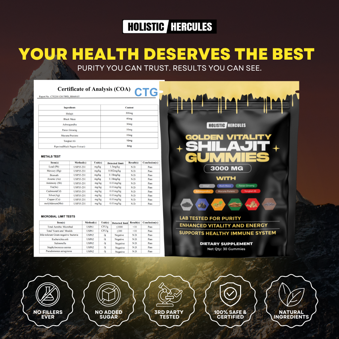 Golden Vitality Shilajit Gummies (SALE)